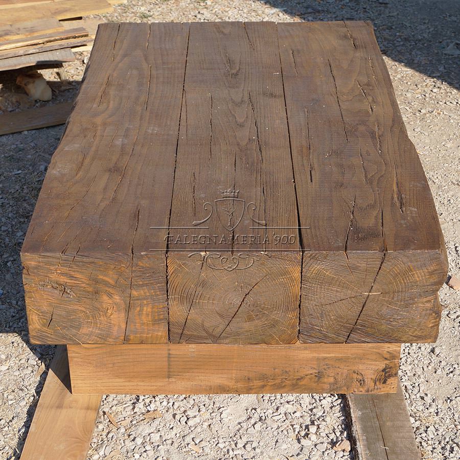 Tavolino da salotto in legno massello - Fire  Falegnameria900 - Mobili in  legno su misura